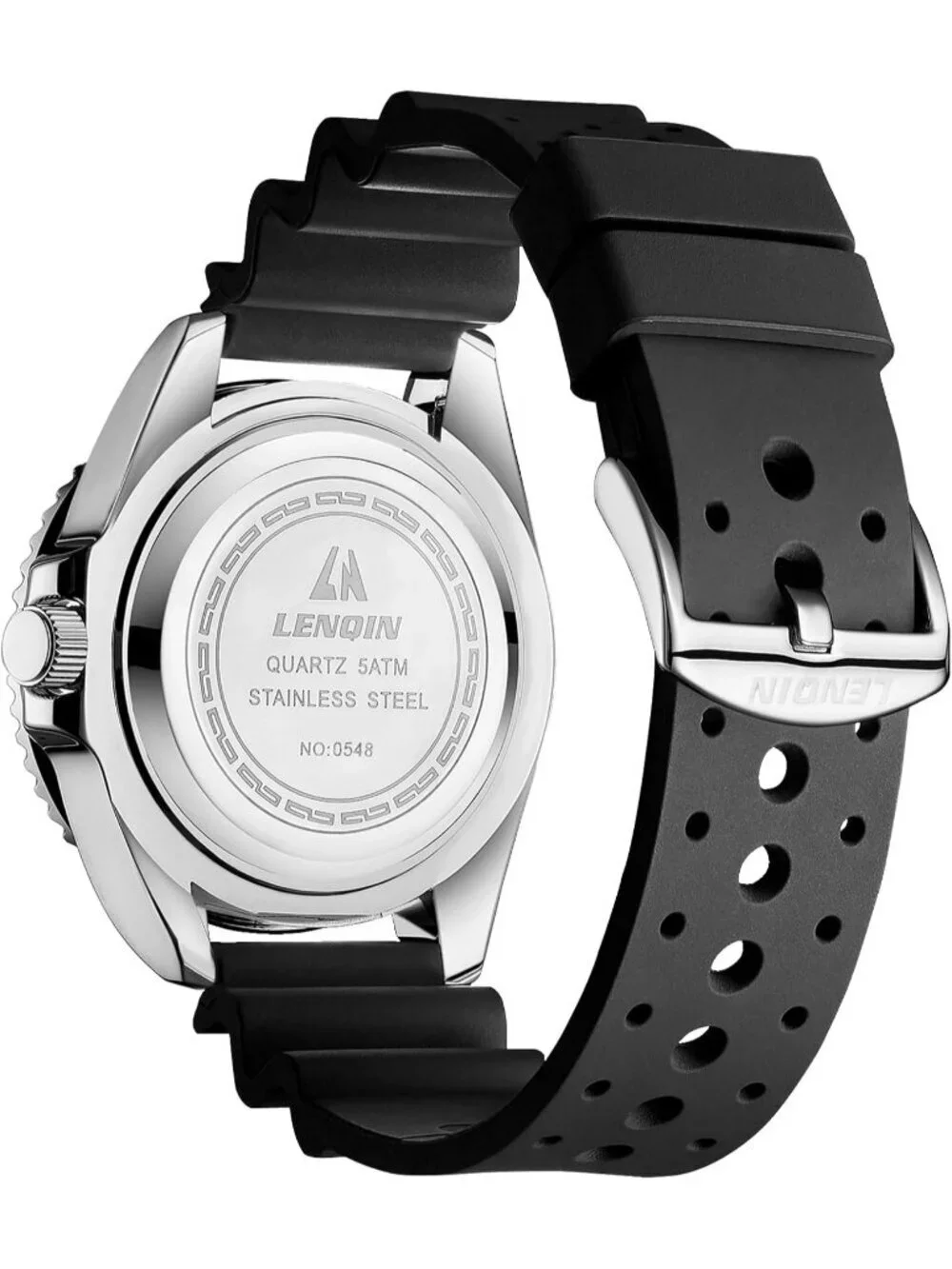 Men's Silver Stainless Blue Face Analog Quartz Waterproof Luminous Round Watch